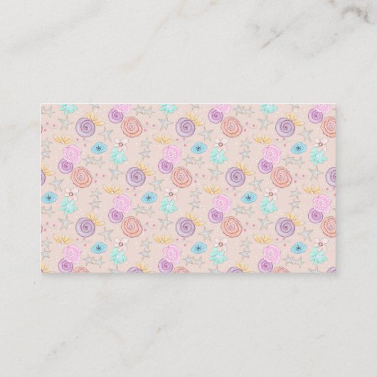 ラベンダームーンスターズベビー用の本フラワーシャワー エンクロージャーカード (裏面)