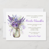 ラベンダーメイソンジャーブライダルシャワー 招待状 (正面)