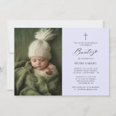 ラベンダーメキシコ洗礼招待状写真 招待状 (正面)