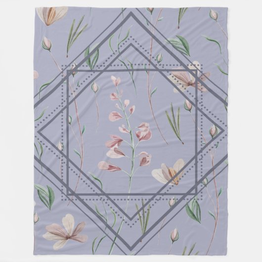 ラベンダーメドウフレーム フリースブランケット (正面)