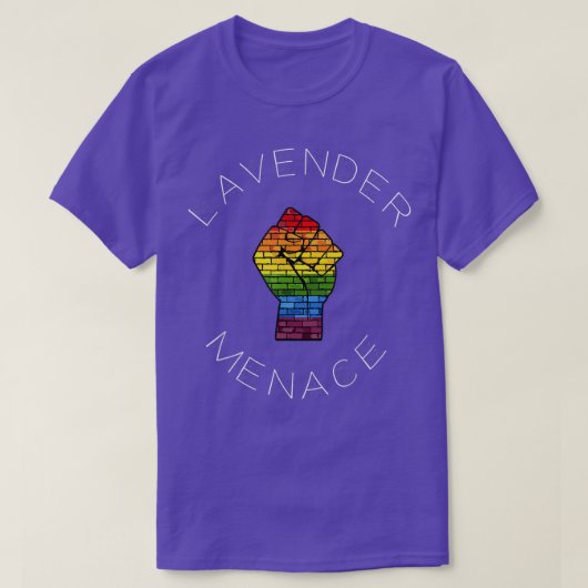 ラベンダーメネースレズビアンフェミニストプライドLGBTラドフェ Tシャツ (デザイン正面)