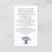 ラベンダーメモリアル祈りの言葉カード 名刺 (裏面)