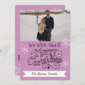 ラベンダーメリークリスマスフォトホリデーカード シーズンカード (正面/裏面)