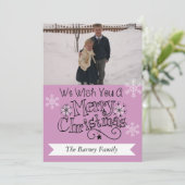 ラベンダーメリークリスマスフォトホリデーカード シーズンカード (スタンド正面)