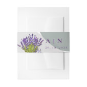 ラベンダーモかわいらしノグラムパープル結婚フローラ 招待状ベリーバンド (正面例)