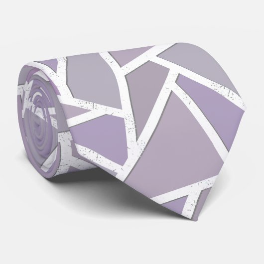 ラベンダーモザイク模様 ネクタイ (ロール)