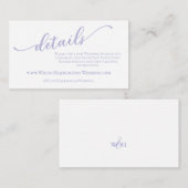 ラベンダーモダンパープルシンプルズ結婚のウェブサイト エンクロージャーカード (正面/裏面)