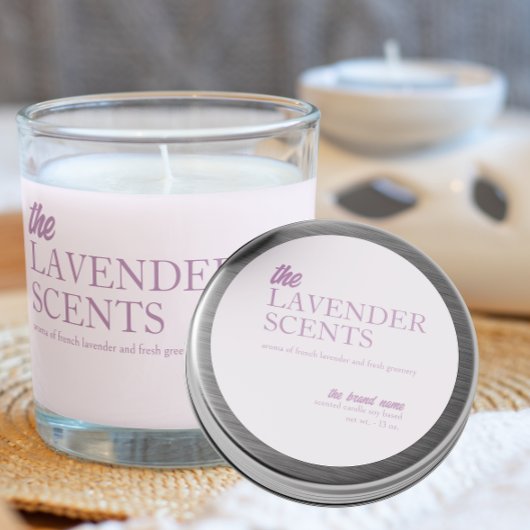 ラベンダーモダンロウソク丸シール ラウンドシール