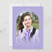 ラベンダーモダン2フォトアーチ卒業 案内状 (正面)