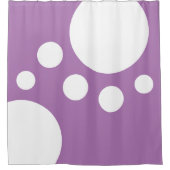 ラベンダーモダン：白の点 シャワーカーテン (正面)