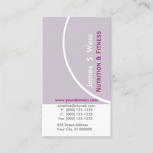 ラベンダーモデニストプリメイドカスタム 名刺 (正面)