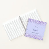 ラベンダーモノグラムイニシャルスクリプト ノートブック (内部)