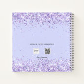 ラベンダーモノグラムイニシャルスクリプト ノートブック (裏面)