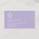 ラベンダーモノグラムエレガントクレスト紫 名刺 (裏面)