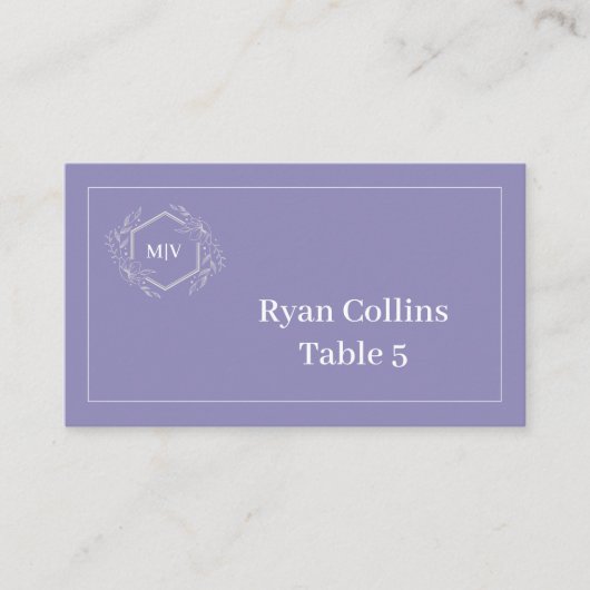 ラベンダーモノグラムクレスト座席表 プレイスカード (正面)
