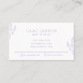 ラベンダーモノグラムシンプルメイクアップアーティスト 名刺 (裏面)