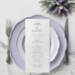 ラベンダーモノグラム結婚ズ メニュー<br><div class="desc">Lavender Monogramの披露宴カードで結婚あなたのメニューを高める。モノグラムとシンプルワイルドフラワーを備えた洗練されたデザインとを備え、タイムレスな美しいのtouchをテーブルエスケープに加える。この追加で思い出に残る料理の経験をゲストに導エレガントきなさい。</div>
