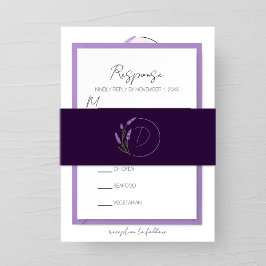 ラベンダーモノグラム結婚ズ 招待状ベリーバンド