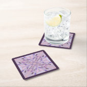 ラベンダーモーヴピンクパープルジオメトリック抽象芸術アート スクエアペーパーコースター (インサイチュ)