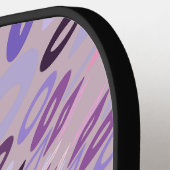 ラベンダーモーヴピンクパープルジオメトリック抽象芸術アート ピックルボールラケット (左詳細)