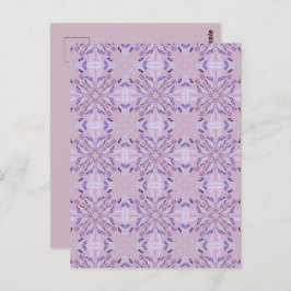 ラベンダーモーヴピンクパープルジオメトリック抽象芸術アート ポストカード