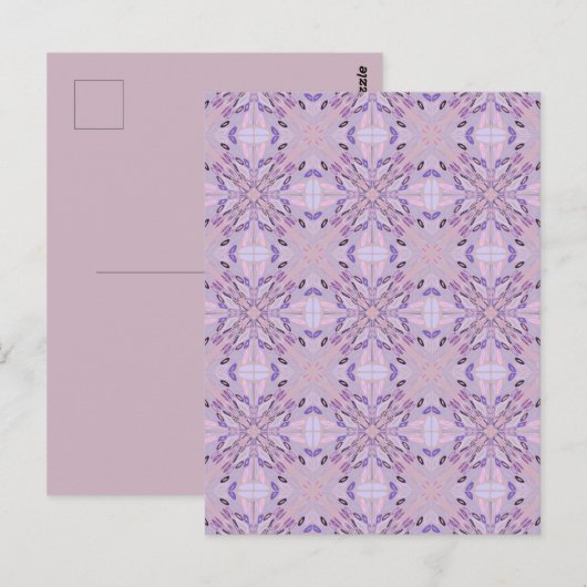 ラベンダーモーヴピンクパープルジオメトリック抽象芸術アート ポストカード (正面/裏面)