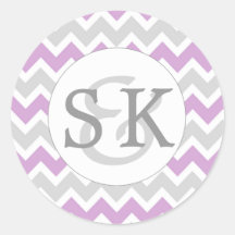 ラベンダーモ結婚ノグラム封筒用シール