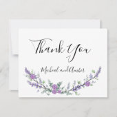 ラベンダーユエレガントーカリプタスパープルバラ サンキューカード (正面)