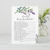 ラベンダーユーカリどのように良く花嫁を知っている 招待状 (スタンド正面)