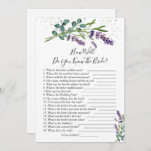 ラベンダーユーカリどのように良く花嫁を知っている 招待状 (正面/裏面)