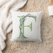 ラベンダーユーカリのモノグラム クッション (ブランケット)