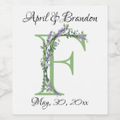 ラベンダーユーカリのモノグラム ワインラベル (シングルラベル)