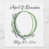 ラベンダーユーカリのモノグラム ワインラベル (シングルラベル)