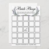 ラベンダーユーカリエレガントブライダルビンゴゲームカード 招待状 (正面/裏面)