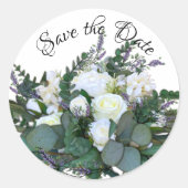 ラベンダーユーカリエレガントプトゥスホワイトローズグリーン ラウンドシール (正面)