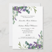 ラベンダーユーカリフローラ植物学婚約 招待状 (正面)