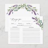 ラベンダーユーカリブライダルシャワーレシピカード (正面/裏面)