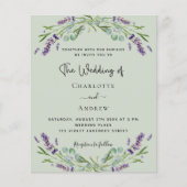 ラベンダーユーカリプタスセージバジェット結婚式招待状 チラシ (正面)