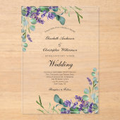 ラベンダーユーカリプタスフローラ結婚植物学 アクリル招待状 (正面)