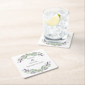 ラベンダーユーカリプタスフローラ結婚植物学 スクエアペーパーコースター (インサイチュ)