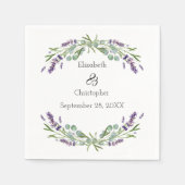 ラベンダーユーカリプタスフローラ結婚植物学 スタンダードカクテルナプキン (正面)