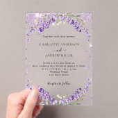 ラベンダーユーカリプタス夕べ結婚ズ アクリル招待状 (インサイチュ (ポータブル))