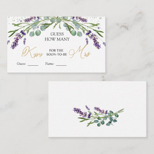 ラベンダーユーカリプタス推測いくつのキスゲーム エンクロージャーカード (正面/裏面)