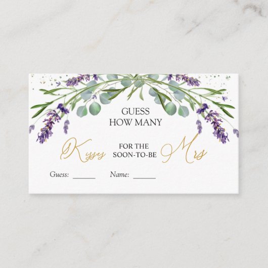 ラベンダーユーカリプタス推測いくつのキスゲーム エンクロージャーカード (正面)