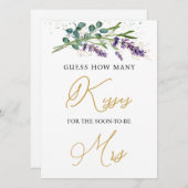 ラベンダーユーカリプタス推測いくつのキスゲーム 招待状 (正面/裏面)