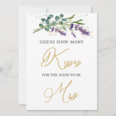 ラベンダーユーカリプタス推測いくつのキスゲーム 招待状 (正面)