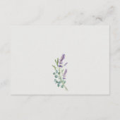 ラベンダーユーカリプトゥスの葉のウェディングレセプション エンクロージャーカード (裏面)