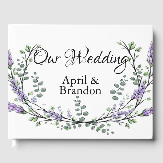 ラベンダーユーカリプトゥスウォーターカラーゲストブック ゲストブック (正面)