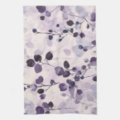 ラベンダーユーカリプトゥスウォーターカラーフローラ キッチンタオル (縦)
