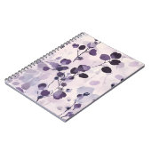 ラベンダーユーカリプトゥスウォーターカラーフローラ ノートブック (左側)